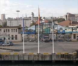 Ferry terminal in the port of Ceuta, Spanish territory in north Africa, Spain, Europe