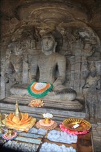 Seated Buddha figure, Gal Viharaya, UNESCO World Heritage Site, the ancient city of Polonnaruwa,