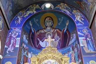 Interior view, Church, Tessaron Martyron, Rethymno, Crete, Greece, Europe