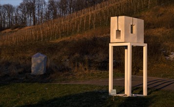 Sculpture RaumStein by Peter Odenwaeller, sculpture trail, Korber Kopf, Korb im Remstal,