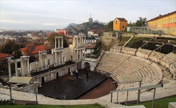 Roman amphitheatre in Plovdiv, Bulgaria, eastern Europe, Europe