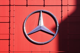 Mercedes company logo, Mercedes star, IAA Mobility 2023, Munich, Bavaria, Germany, Europe