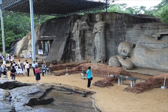 Giant Buddha stone statues, Gal Viharaya, UNESCO World Heritage Site, the ancient city of