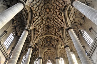 Gothic Holy Cross Minster, also known as the Minster of the Holy Cross, ribbed vault in the choir