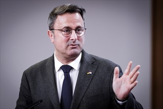 Xavier Bettel, Foreign Minister of the Grand Duchy of Luxembourg, recorded during a press