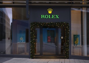 Rolex Brand Store, logo, shop, Christmas decoration, Dorotheen Quartier, DOQU, shopping mall,