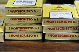 MONTECRISTO No. 5, Cigars, In a tobacco shop, Havana, Cuba, Greater Antilles, Central America,