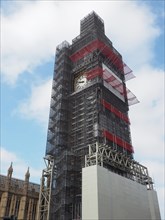Big Ben conservation works in London, UK