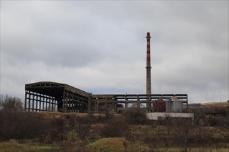 Deindustrialisation closed factory heavy industry, Shishmantsi, Plovdiv province, Bulgaria, eastern