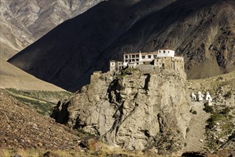 Bardan Gompa, the dramatically located Buddhist monastery of the Bardan village in Zanskar, the