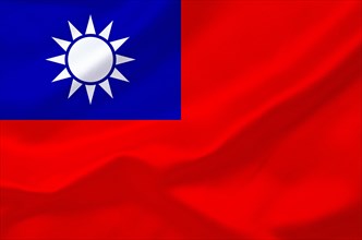 The flag of Taiwan, Republic of China, island state in Asia off the coast of the People's Republic