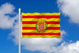 The flag of Girona, Spain, Europe, Studio, Europe
