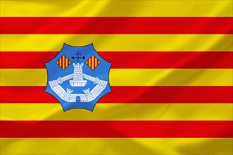 The flag of Menorca, Island, Balearic Islands, Spain, Europe, EU, Studio, Europe