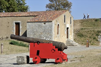Old cannon in the citadel of Brouage, Hiers-Brouage, Charente-Maritime, France, Europe