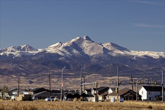 Frederick, Colorado, Mount Meeker and Longs Peak in Rocky Mountain National Park, photographed from