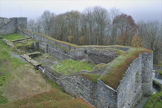 Ruins of the Herbeumont castle in the Belgian Ardennes, Belgium, Europe