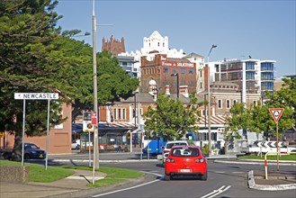 Traffic in the city center of Newcastle, New South Wales, Australia, Oceania