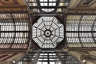 Glass roof in the Mazzini Galleries shopping centre, built in 1872, Genoa, Italy, Europe