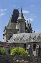Chateau de Jumilhac, medieval castle at Jumilhac-le-Grand, Dordogne, Aquitaine, France, Europe