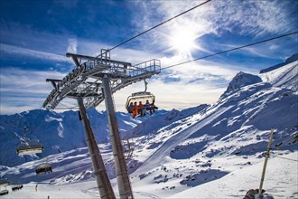 Seiterjoechl chairlift, Rettenbachferner glacier ski area, Soelden, Tyrol