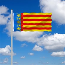 The flag of Valencia, Spain, Europe, EU, Studio, Europe