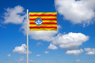 The flag of Menorca, Island, Balearic Islands, Spain, Europe, EU, Studio, Europe