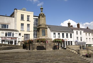 War memorial in town centre of Chepstow, Monmouthshire, Wales, UK