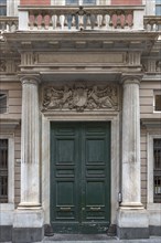Entrance portal of Palazzo Bendinelli Sauli, the coat of arms above the door are the symbols of the