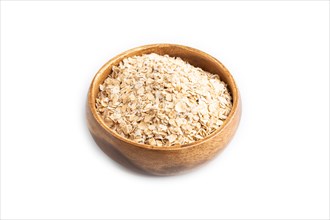 Oatmeal isolated on white background. Side view, close up