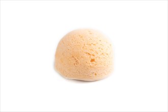 Japanese rice sweet buns mochi filled with jam isolated on white background. side view, close up