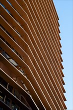 Architectural detail of the facade of a modern building in Barcelona in Spain