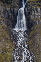 Baejararfoss waterfall, Djupavik, Reykjarfjoerour, Strandir, Arnes, Westfjords, Iceland, Europe