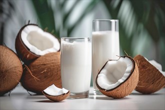Vegan dairy free coconut milk. KI generiert, AI generated