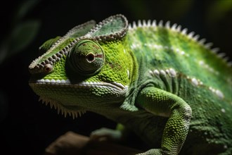 Green chameleon. KI generiert, generiert AI generated