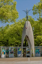Children's Peace Monument designed by Kazuo Kikuchi located in Peace Memorial Park in Hiroshima,