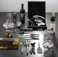 Various kitchen and bar utensils