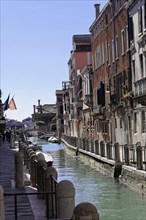 Boats, side canal, Venice, Veneto, Italy, Europe