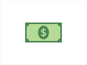 Green dollar bill with currency symbol