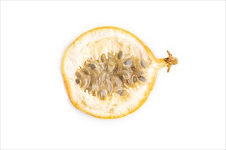 Granadilla isolated on white background. Top view, flat lay. Tropical, healthy food, summer,