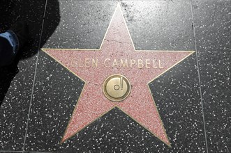 Walk of Fame, GLEN CAMPBELL, Hollywood Boulevard, Los Angeles, California, USA, North America