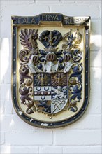 Coat of arms of East Frisia with the motto Eala Frya Fresena, Krummhoern-Greetsiel, Germany, Europe