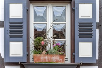 Window with Easter decoration, Southern Palatinate, Rhineland-Palatinate, Germany, Europe