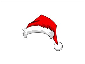 Red and white Santa Claus hat, symbolizing Christmas festivities