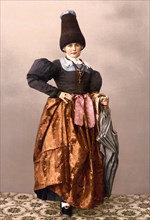 Val Gardena, Woman in typical traditional costume, Tyrol, former Austro-Hungary, now South tyrol,