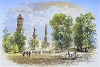 Yale College, New Haven Connecticut in the 1870s. From American Pictures Drawn With Pen And Pencil