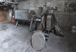 Zinc powder production room in a metal powder mill, founded around 1900, Igensdorf, Upper