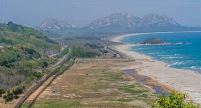 Landscape of Korean DMZ from observation tower at Goseong, South Korea, Asia