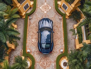 Lifestyle of the beautiful and rich with luxury villas and luxury cars, ai generated, AI generated