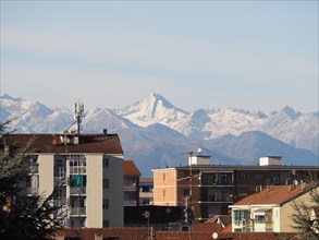 Skyline view of the Alps mountains