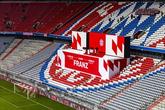 Speakers' platform in the North Curve at the start of the event, FC Bayern Munich funeral service